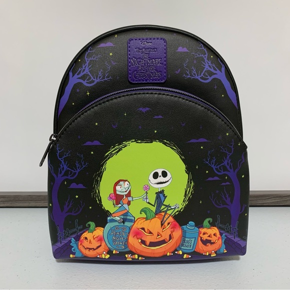 Loungefly Nightmare Before Christmas Jack & Sally Mini Backpack & Coin Purse - Picture 2 of 14